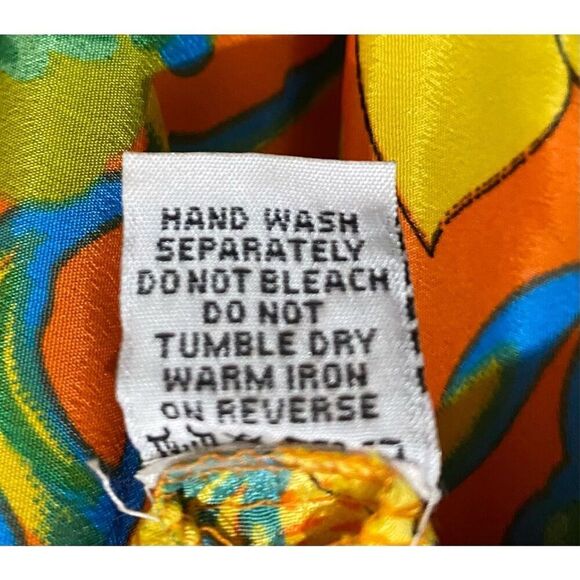 Vintage Me 2 Magic Women’s Medium Vibrant Orange Yellow Floral Maxi Dress Tie - Picture 9 of 9